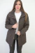 Campera 3/4 de mujer con capucha desmontable.