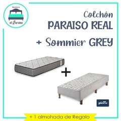 COLCHON PARAISO REAL + SOMMIER GREY 190X90X24 marca PIERO - comprar online