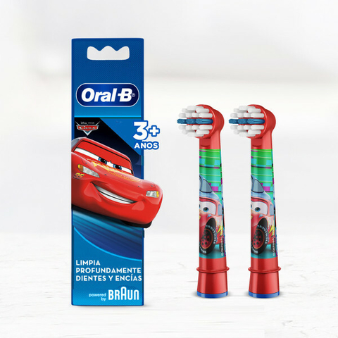 Cabezales de Cepillos Eléctricos Oral-B Kids Cars.Cerdas suaves redondeadas,delicadas con dientes y encías.
