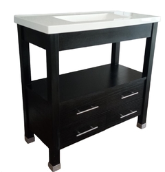 Vanitory Tono Wengue De 82x38cm 4 Cajones Guias Telescopicas