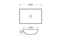 Bacha rectangular de apoyo Blade 60x40 CM - comprar online
