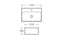 Bacha rectangular de apoyo Blade 47x31 CM con base - comprar online