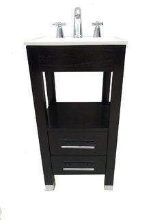 Vanitory 40cm ancho color Wengue con 2 cajones barrita
