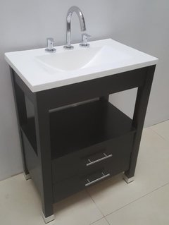 Vanitory 52cm De Ancho Color Wengue Con 2 Cajones - comprar online
