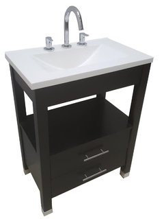 Vanitory 52cm De Ancho Color Wengue Con 2 Cajones
