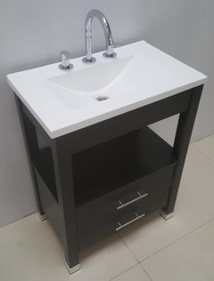 Vanitory 52cm De Ancho Color Wengue Con 2 Cajones en internet