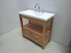 Vanitory tono miel 82cm x 38 4 cajones telescopicas fichero - comprar online