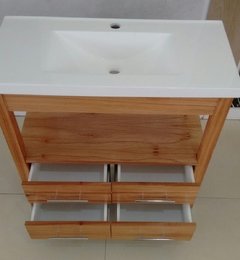Vanitory tono miel 82 cm x 38 con 4 cajones + guías telescopicas - tienda online