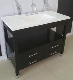 Vanitory 1m ancho color wengue con 4 cajones barrita en internet