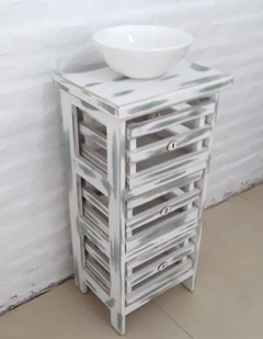 Vanitory Estilo Campo Para Bacha de Apoyo de 40x30cm Con 3 Cajones (No Incluye la Bacha)