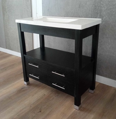 Vanitory Tono Wengue De 82x38cm 4 Cajones Guias Telescopicas - Mundo Vanitory