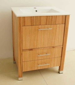 Vanitory 62 x 47 cm con bacha de Loza 1 Puerta y 2 cajones Color Miel - comprar online