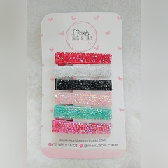 hair clips com manta de strass
