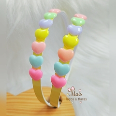 tiara verniz com corações
