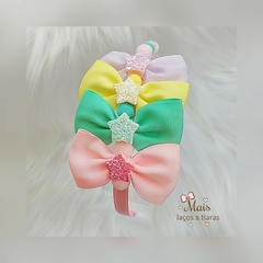 tiara com laçinho colorido