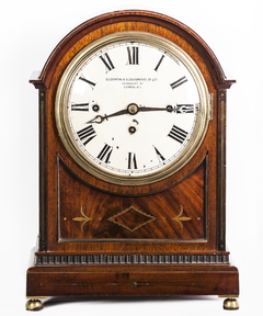Reloj de apoyo Inglés Carrillón, caja en caoba con marqueterie