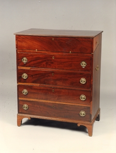 Bureau Inglés en caoba y cuero - comprar online