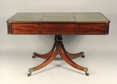 Library Table Inglesa en caoba y cuero - Mayflower