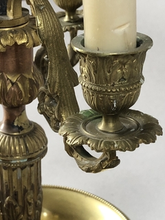 Bouillotte Francesa época Louis XVI bronce cincelado al oro mercurio - tienda online