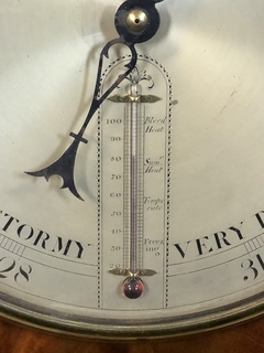 Barómetro y termómetro Inglés firmado J. Somalvico London