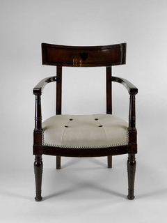 Sillón Deco Alemán en caoba y cuero - comprar online