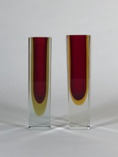 Vaso en cristal hialino colorado