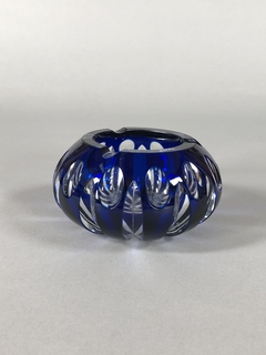 Cenicero cristal azul