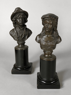 Bustos en bronce cincelado con pedestal - comprar online