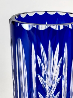Vaso cristal azul y transparente en internet