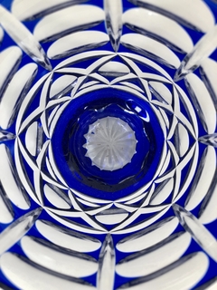 Vaso en cristal ransparente y azul - tienda online