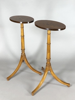 Torcheres inglesas en caoba y marqueterie - comprar online