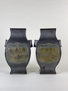 Vasos Japoneses en Peltre y bronce
