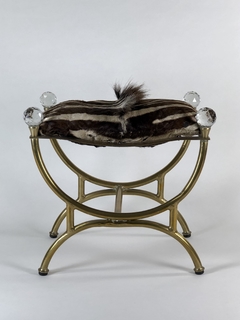 Banqueta en bronce, cebra y acrílico - comprar online