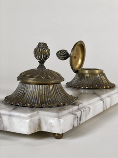 Tintero Francés en bronce y mármol - Mayflower