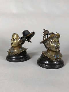Tinteros guerreros tibetanos en bronce en internet