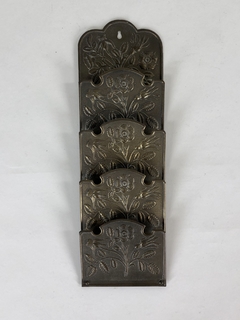 Tarjetero Inglés en Bronce repujado