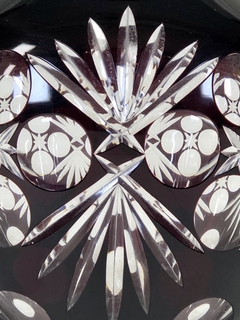 Vaso Italiano cristal tallado rubí - comprar online