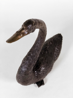 Esculturas chinas de cisnes en bronce