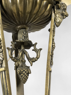 Lámpara Imperio bronce con carneros - Mayflower