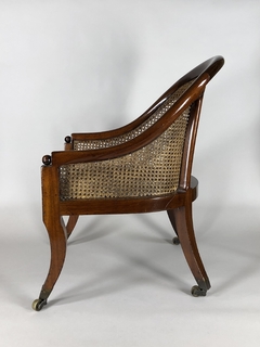 Sillón Inglés en caoba y esterilla - Mayflower