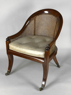 Sillón Inglés en caoba y esterilla