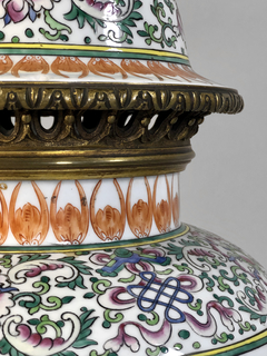 Potiche porcelana Francesa Samson con bronce - Mayflower