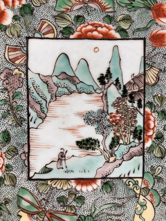 Vaso porcelana China Famille Verte cuadrado - tienda online