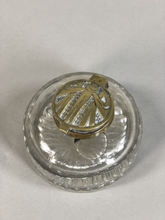 Tintero de vidrio Art-Deco con bronce en internet