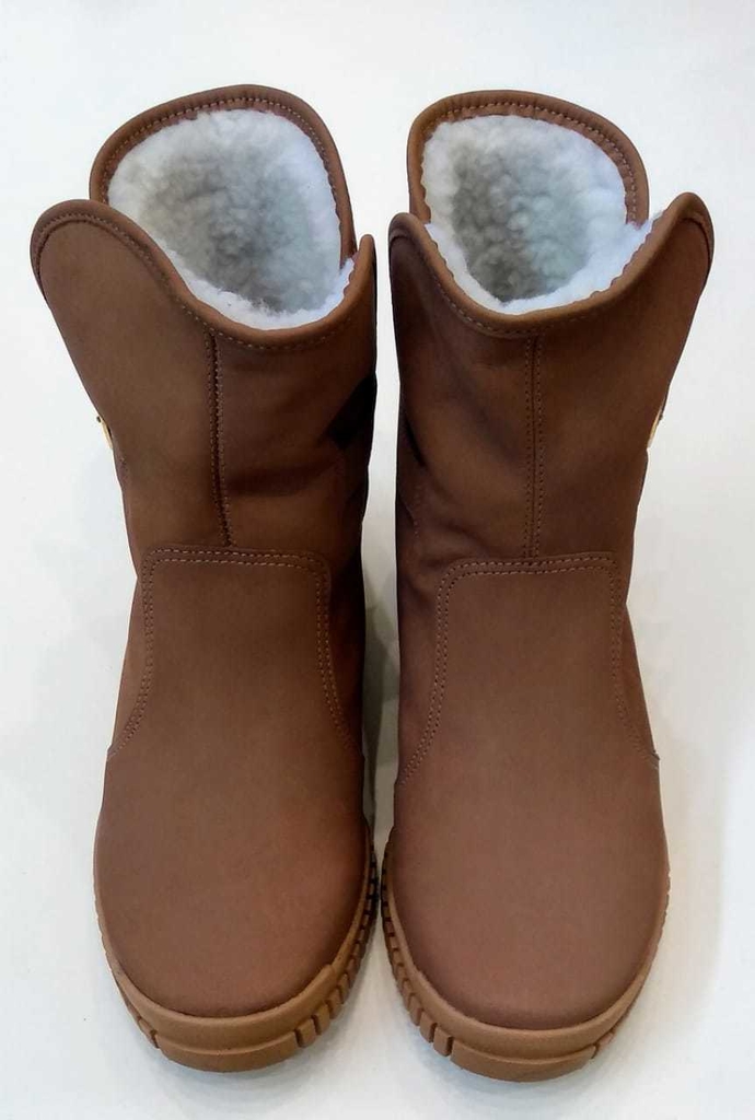 Bota Usaflex marrom camel forrada com pelo Cod:AF1704