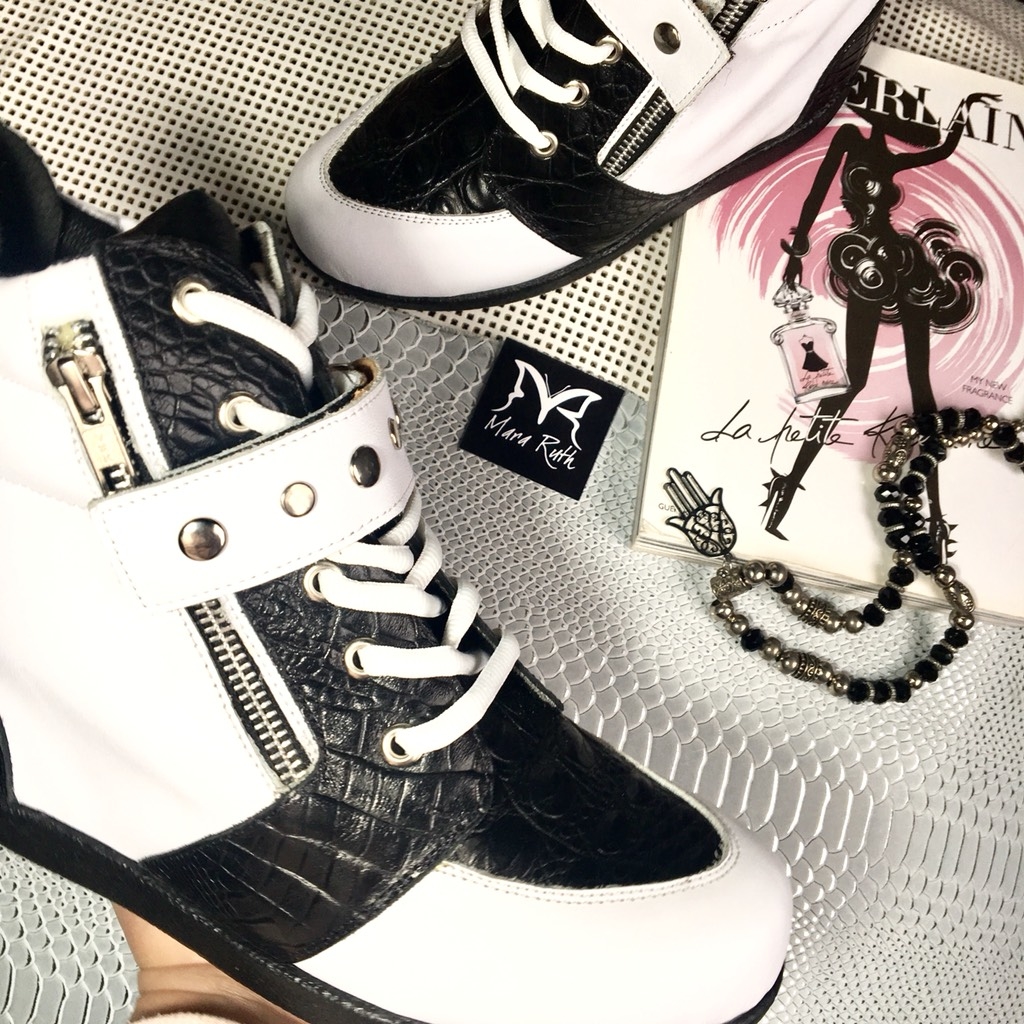 ZAPATILLAS TACO ESCONDIDO BASICA BLANCO Y NEGRO