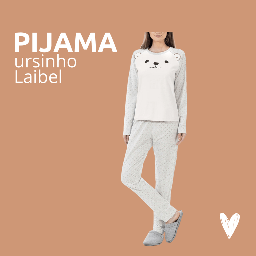 Pijama Feminino Manga Longa Mescla - Laibel