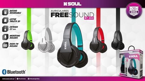 Auriculares Free Sound BT200 Soul Bluetooth - ALLCOVERS