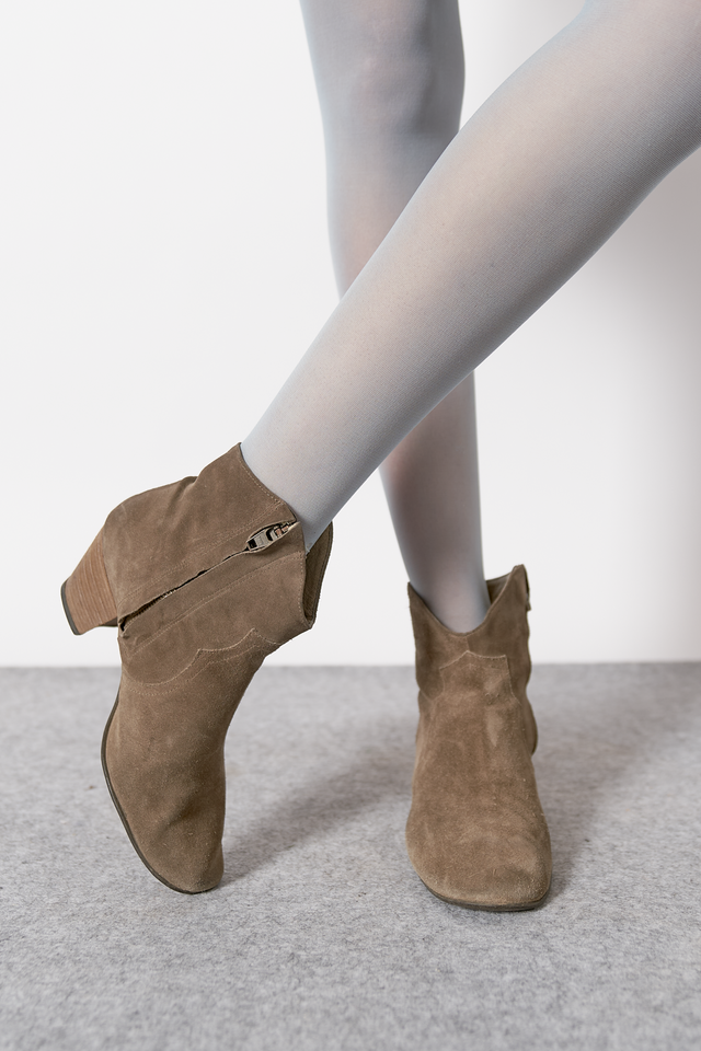 Botas texanas caña baja de gamuza - Tierra