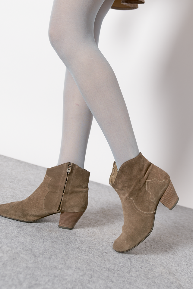 Botas texanas caña baja de gamuza - Tierra